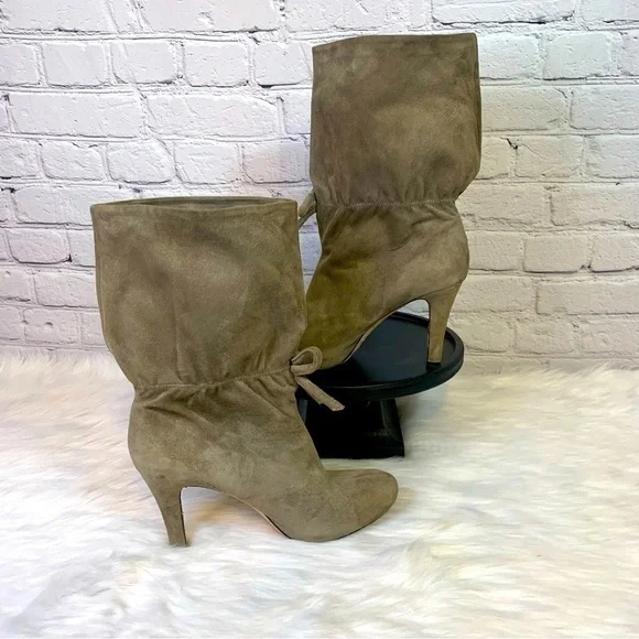 🤍 Kate Spade Taupe High Heel Suede Boots || Size 7.5 - Picture 2 of 7